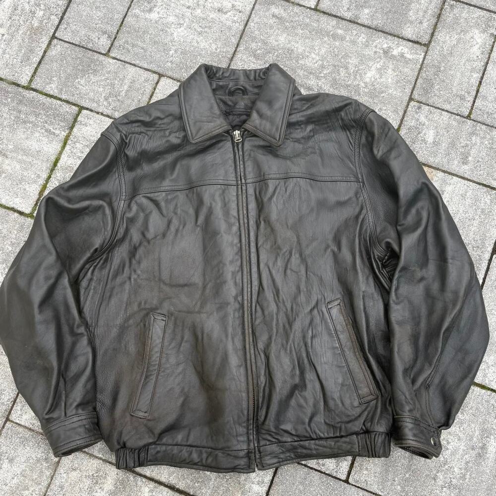 American Classics Colebrook Leather Jacket Black Bomber Vintage Men's Medium